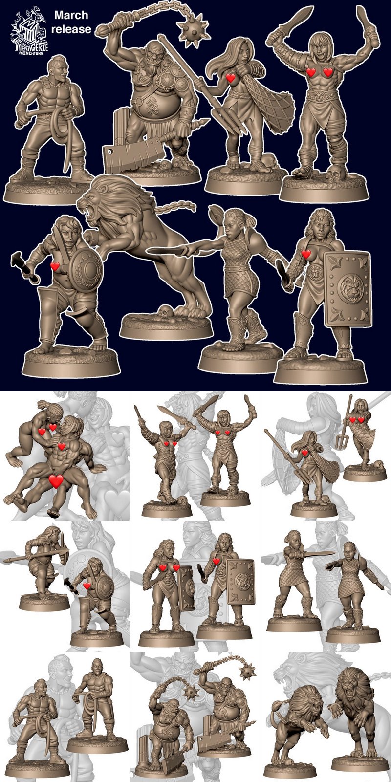 Menagerie Miniature - Gladiators - 3D Print Model